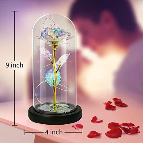 Galaxy Rose Gift with LED string lights